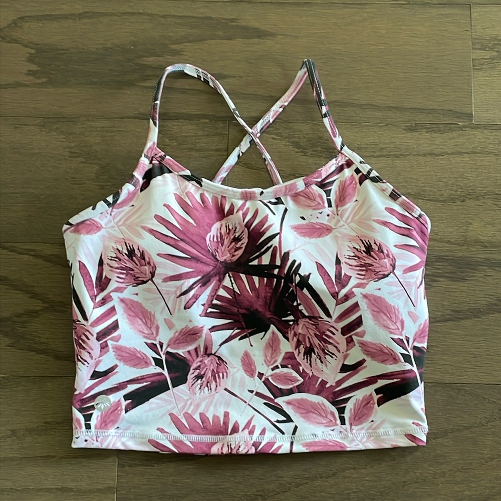 Senita Athletics Palm Merlot Ava Crop Top - Size S